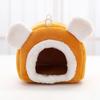 Plush Hamster House with Bear Ears Winter Warm Guinea Pig Rat Chinchilla Rabbit Parrot Squirrels Bed Nest Small Pet Cave Bed Sleeping Nest