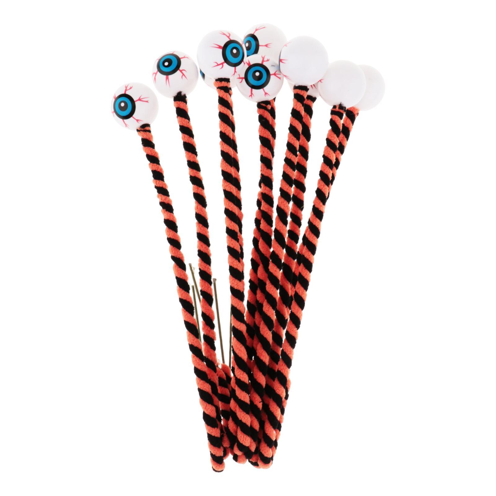 

10Pcs Halloween Eyeballs Picks Realistic Creative Unique Office Desk Party Bendable Bouquet Scary Branch Picks Crafts Decoration