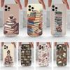 Read Books Illustration Phone Case For iPhone 16,15,14,13,12,11 Plus,Pro,Max,XR,XS,X,7,8 Plus,SE,Mini,Transparent,Silicone Case