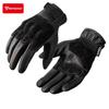 Mens Leather Motorcycle Gloves All Season Windproof Riding Touchscreen Compatible Retro Biker