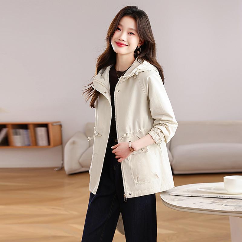 Trench Coat Women's Spring and Autumn New Loose Casual Versatile Medium and Long Explosion Waist Popular Top Trench Coat