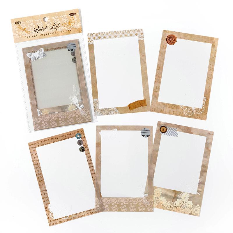 10 Sheets Large Size Hollow Border Stickers Vintage Scrapbooking Journal DIY Decorative Stickers Craft Supplies