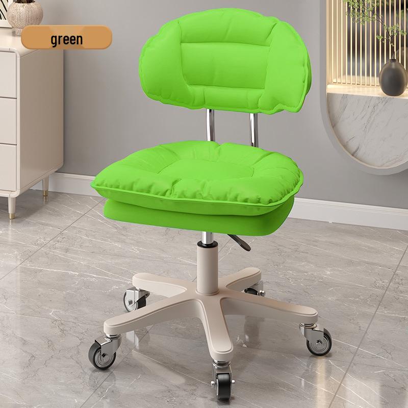 Modern Minimalist Adjustable Beauty Stool with Casters and Backrest