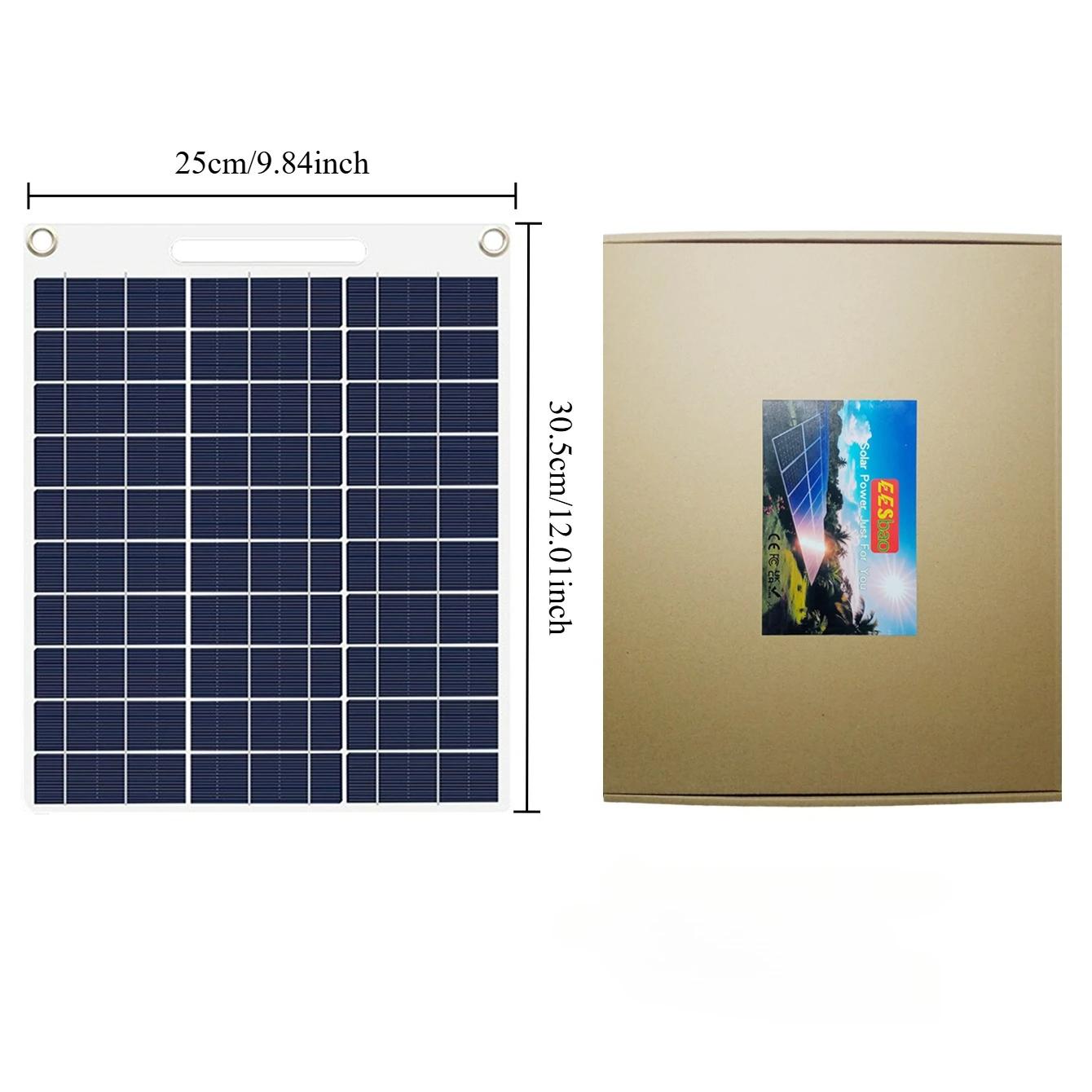 

30W-40W Solar Charger Waterproof Portable Dual USB 5V Fast Charging for Camping Hiking Emergency Power Bank - EESBAO