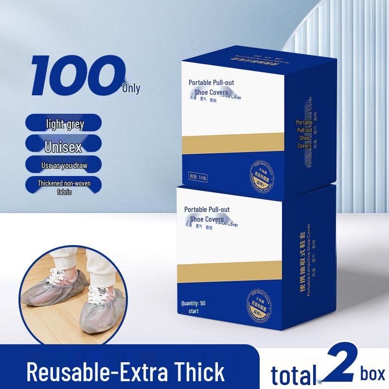 Waterproof Non-Slip Disposable Shoe Covers: Thick, Wear-Resistant, Non-Woven Foot Covers for Indoor Use