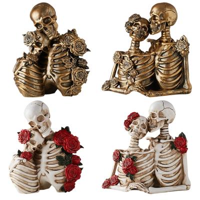 Elegant Resin Skull Decorations For Indoor Outdoor Halloween Party Centerpieces Detailed Hand Painted Artwork