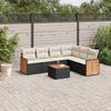 VidaXL Garden Lounge Set with Cushions 7 Pcs, Patio Sofas, Patio Furniture Set, Outdoor Furniture, Black 3260089