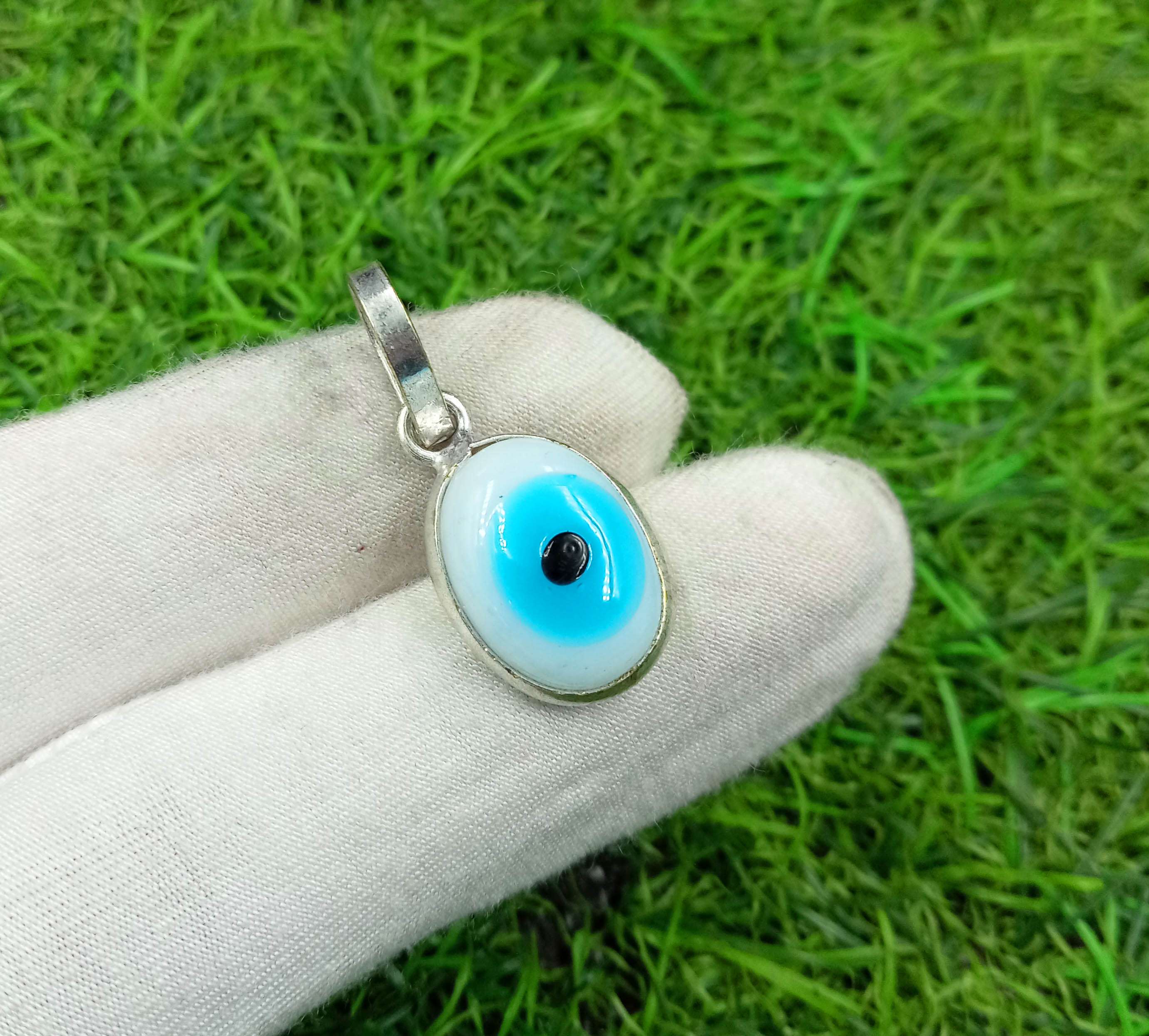 

Evil Eye Gemstone 925 Sterling Silver Plated Bezel Women s Gifted Pendant DEP-425