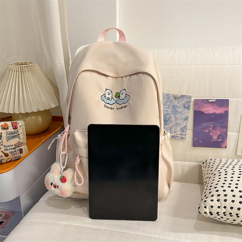 Large Capacity Backpack Student Lightweight Schoolbag Cartoon Embroidery Backpack