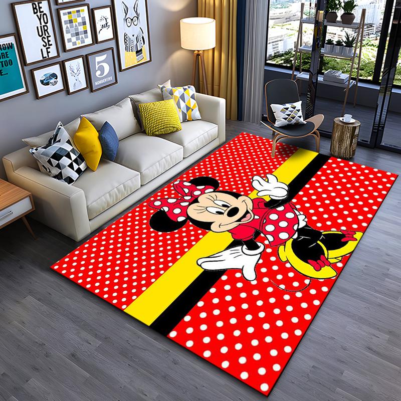 Best Seller Mickey Minnie Theme Cartoon Rug Bedroom Living Room Anime Carpets for Boys Girl Room Floor Mat Decor Non-Slip Rug