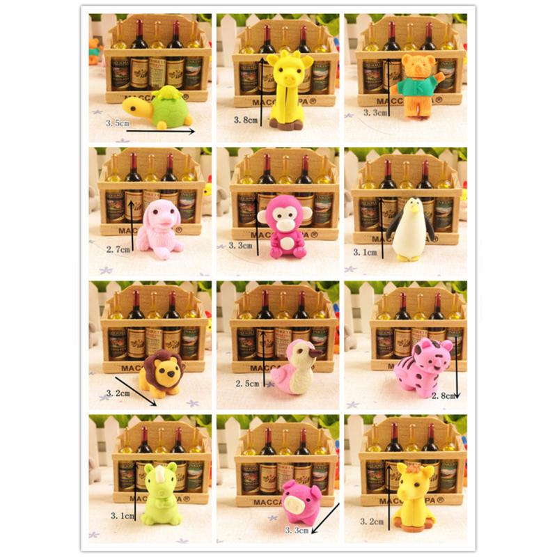 Creative Cartoon Animal Shape Eraser Eco-friendly Trp Individually Packaged Removable Eraser(color