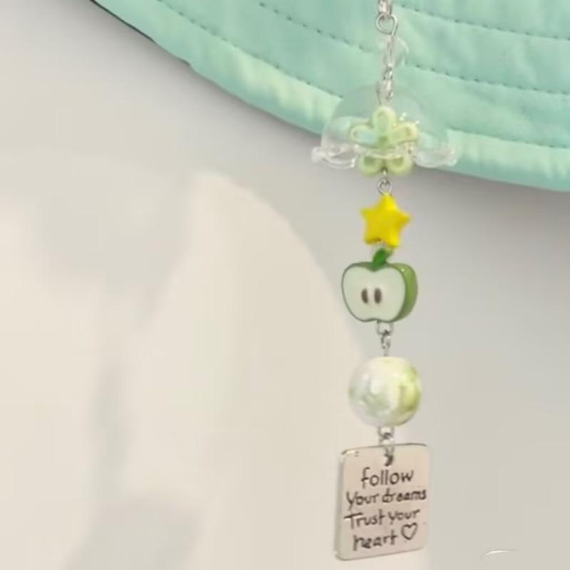 1 stk. Lykkebringende Retro Japansk Vindklokke Telefonpynt Søt Frukt Eple Scrapbook Anheng Søt Telefonstropp Telefontilbehør