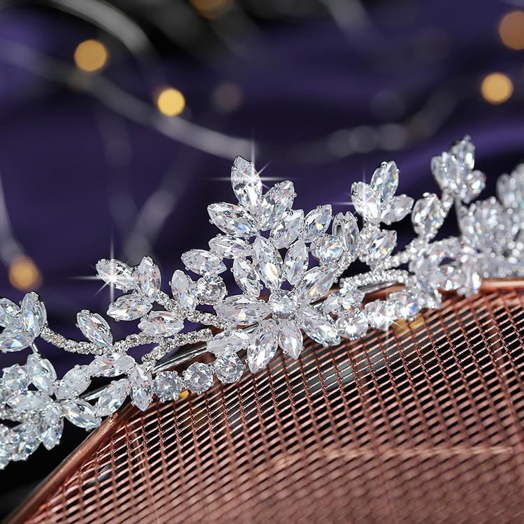 Drop Shipping Squisita Tiara da Matrimonio Carina Zircone Cubico Strass Accessori per Capelli Sposa Corona Donna BC5523 Corona Principessa