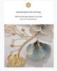 Elegant Ginkgo Leaf Chinese Style Silent Wall Clock for Living and Dining Rooms