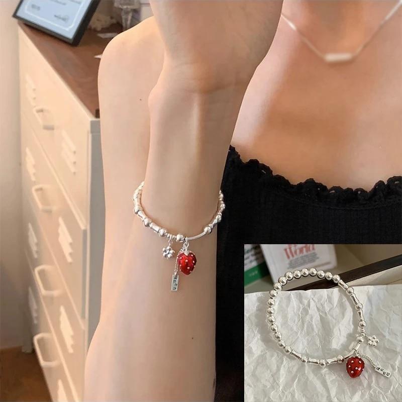 VENTFILLE Bracelet en argent sterling 925 avec perles et nœuds en bambou pour femme et fille, bijoux coréens simples, cadeau d'anniversaire, livraison directe