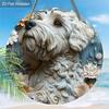 2D flat hanging decorative signs,interior wall or door decoration,garden decoration,the pattern is a cute dog,a housewarming gift for friends