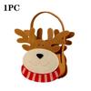 1-10PCS Christmas Felt Candy Bags Cartoon Apple Pouch Santa Sack Kids Gift Packaging Bag Xmas Tree Holiday Decoration
