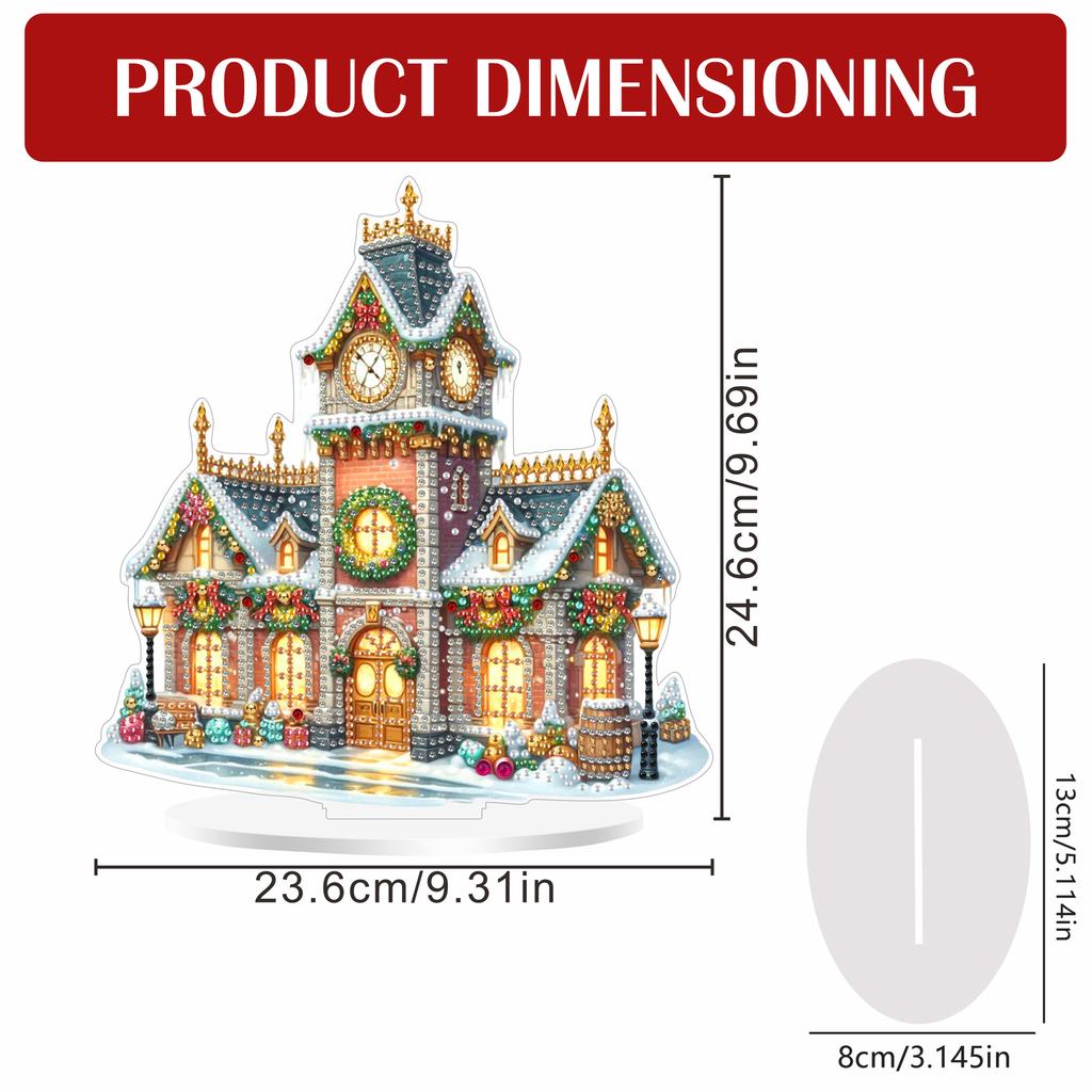 2D Flat Print Xmas Auditorium DIY Table Top Diamond Painting Ornament Kits