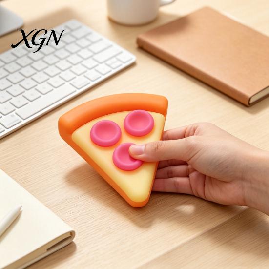 Handheld Fidget Toy Pizza Piece Squeeze Stress Relief Mini Sensory Pinch Home Office Worker Soft Stretchy Simulation Food