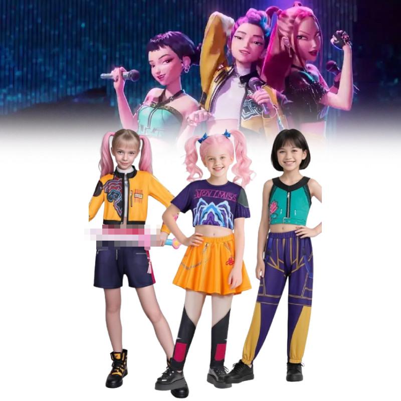 Kpop Demon Hunters Rumi Mira Zoey Kids Cosplay Costume Dress Party Halloween