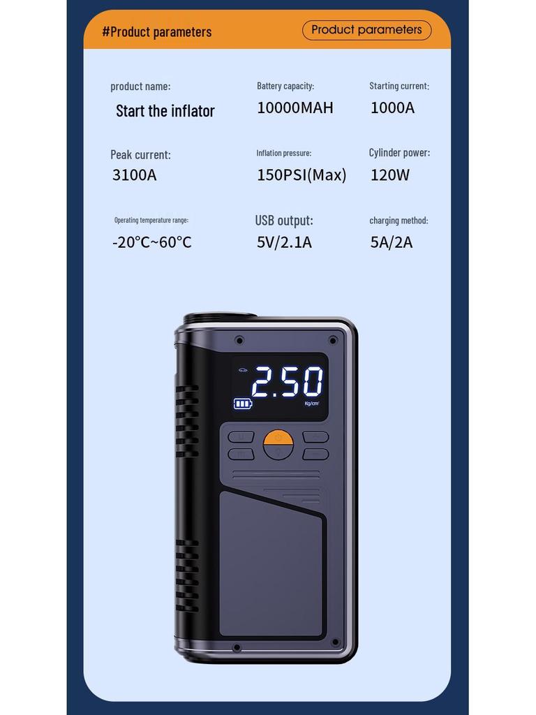 Kompakter Starthilfe- & Powerbank-Gerät für Notfälle