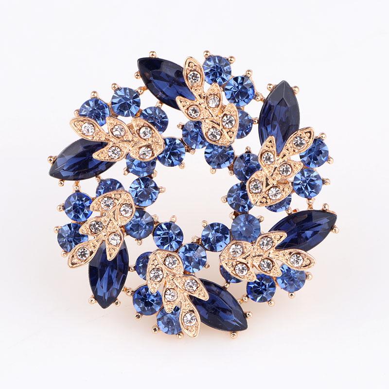 

Брошь-булавка Венок из акриловых кристаллов в европейском и американском стиле - Модный ювелирный аксессуар