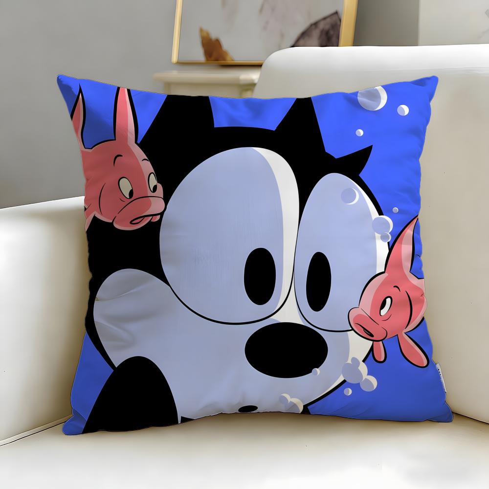 Federa Cuscino Classica Cartone Animato Felix Il Gatto Morbida e Facile da Lavare – Versatile Per Divano, Letto, Viaggio E Ufficio