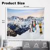 White Winter Snow Wall Tapestry, Colorful Three Wall Hanging Large Tapestry Decoration Polyester Fiber White Hem Around for Dorm