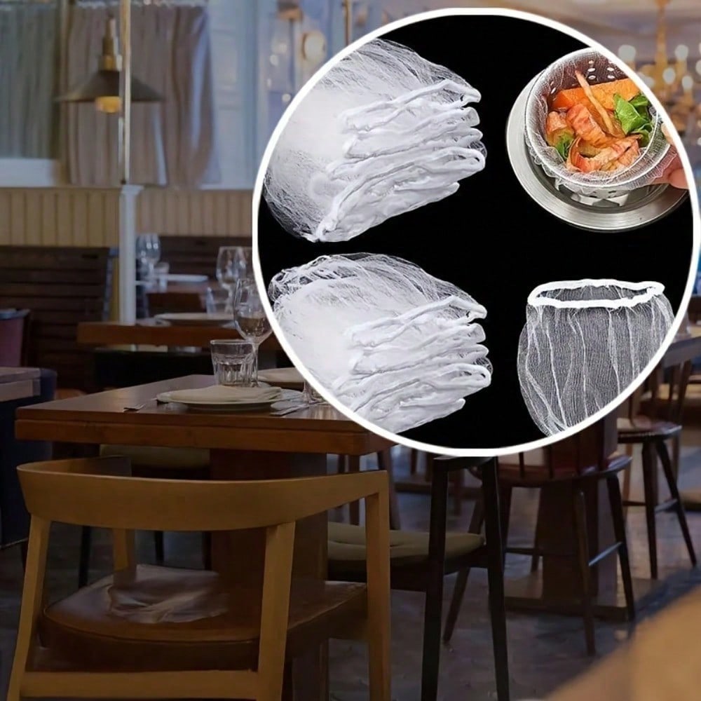 100-Pack Disposable Kitchen Sink Filter Bags - Featuring a Drawstring Closure And a Mesh Design That Effectively Captures Food Debris