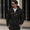Men's Long Sleeve Lined Zip Up Hoodie with Multiple Pockets for Casual Everyday Wear