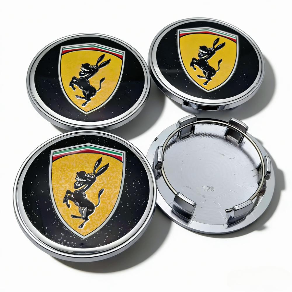 4pcs Donkey Logo Badge Emblem Car Wheel Center Caps 69MM Clip 56MM Wheels Hub Dust Cap Rim Hubcaps Cover Replace Car Accessories