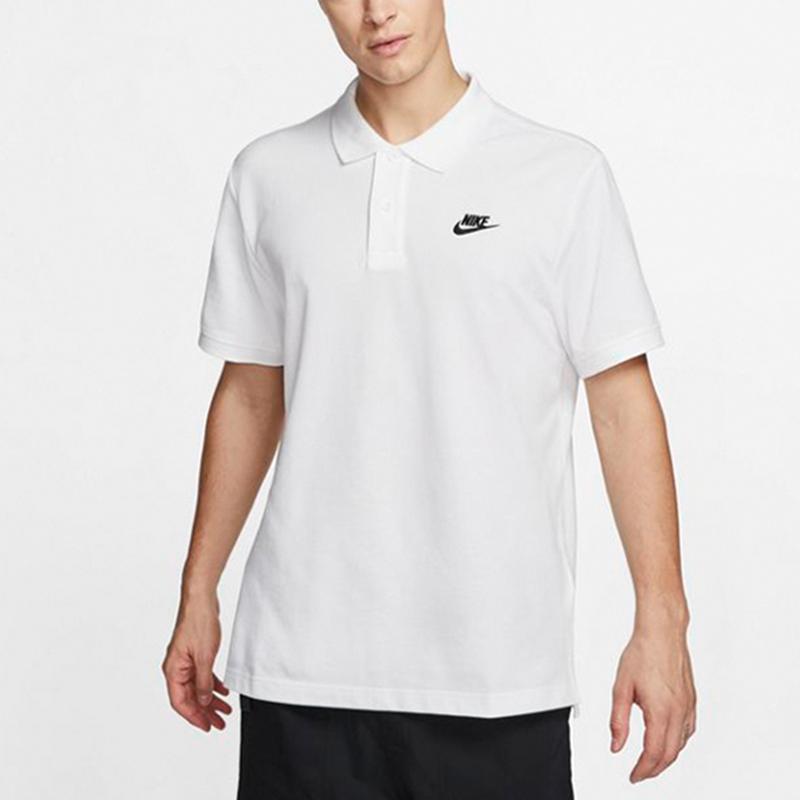 Nike Casual Sports Collared Short Sleeve Polo Shirt Men Tops White CJ4456-100