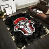 Roman Gladiator Helmet and Armor Design Rug with Black Camouflage Background Suitable for Use As an Anti-slip for Living Room Bedroom Sofas
