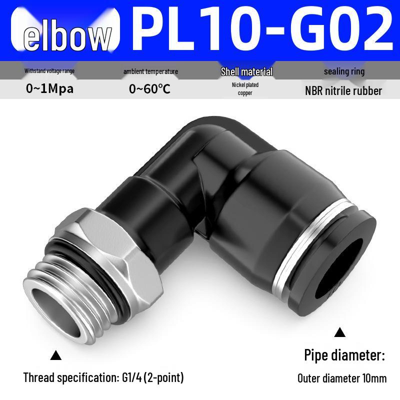 Zhuo Ji Pneumatic Male Thread Straight G Thread Quick Connect Fitting PC8-G02 Air Hose Connector PL6/10-G01