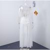 Sexy Hollow Out Long Dresses for Women Pleated V Neck Halter Sleeveless Backless Female Dress Fashion Solid Color A-Line Lady Dresses