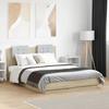 VidaXL Bed Frames with Headboard, Double Bed with Slatted Base, Adult Bedroom Bed, Modern, Sonoma Oak 135x190 3209956