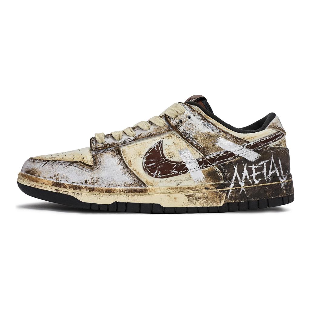Nike Dunk REGO Hot Dog, Corrosion Wasteland Cushioning Low top Skateboard Shoes Men's Black Beige Brown IM6670-202(Team1189-)