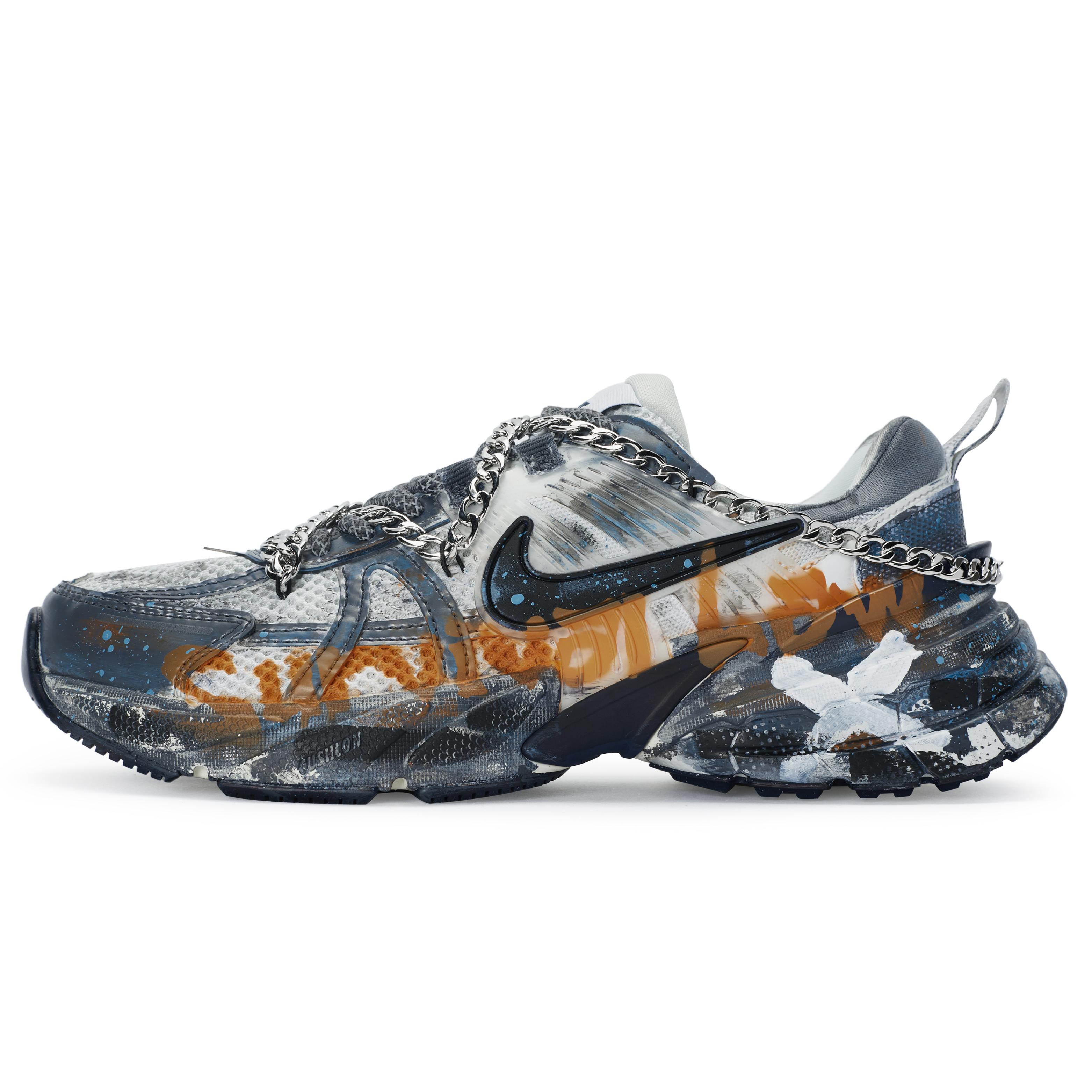 

Nike V2K Run Cushioning Slip Resistant Low top Running Shoes Unisex Black Blue Ecru FD0736-100(Team80-) 35.5