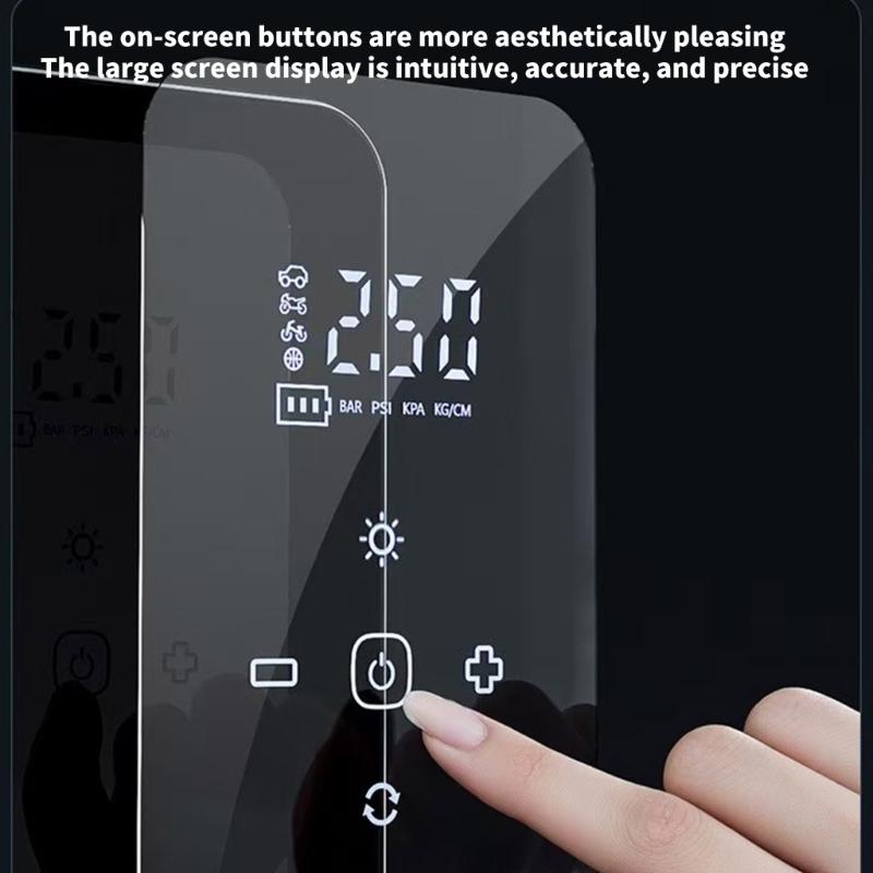 Rechargeable Air Compressor Vehicle Motorcycle Tire Inflator Pump Digital Display Pressure Gauge Detection with LED Lamp