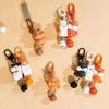 Magnetic Snap Keychain Set 3 Pcs Cartoon Resin Charms Portable Detachable Key Holders for Jacket Zipper Pendant Gift