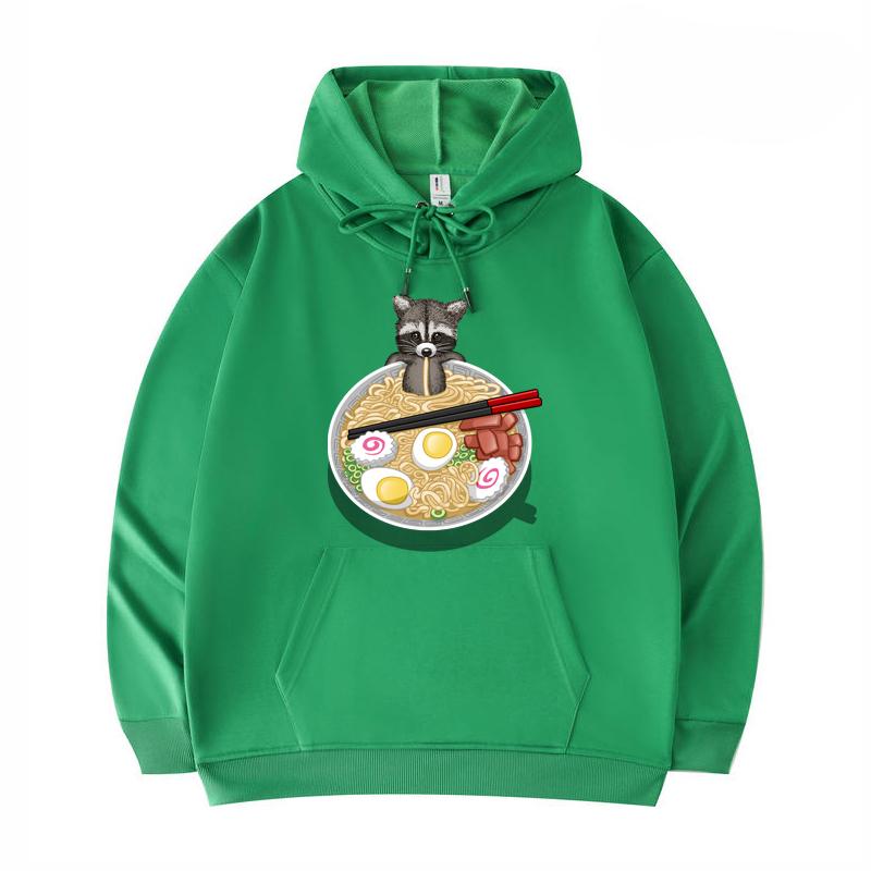 

Мужские толстовки с принтом енота рамэна, забавные толстовки в стиле Харадзюку из саржи с имитацией хлопка