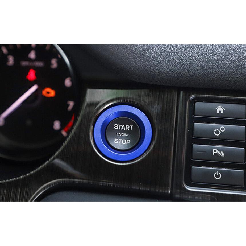 For Range Rover Evoque 2012-19 Blue Aluminum Engine Start Stop Button Cover Ring