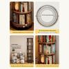 Solid Wood Rotating Multilayer Bookshelf for Kids - Against-the-Wall Storage Shelves for Living Room