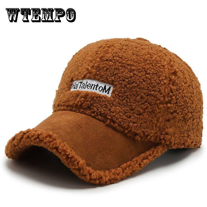 

Hat Women s Winter New Lamb Wool Baseball Cap Women s Cap Winter Thickened Warm one size коричневий