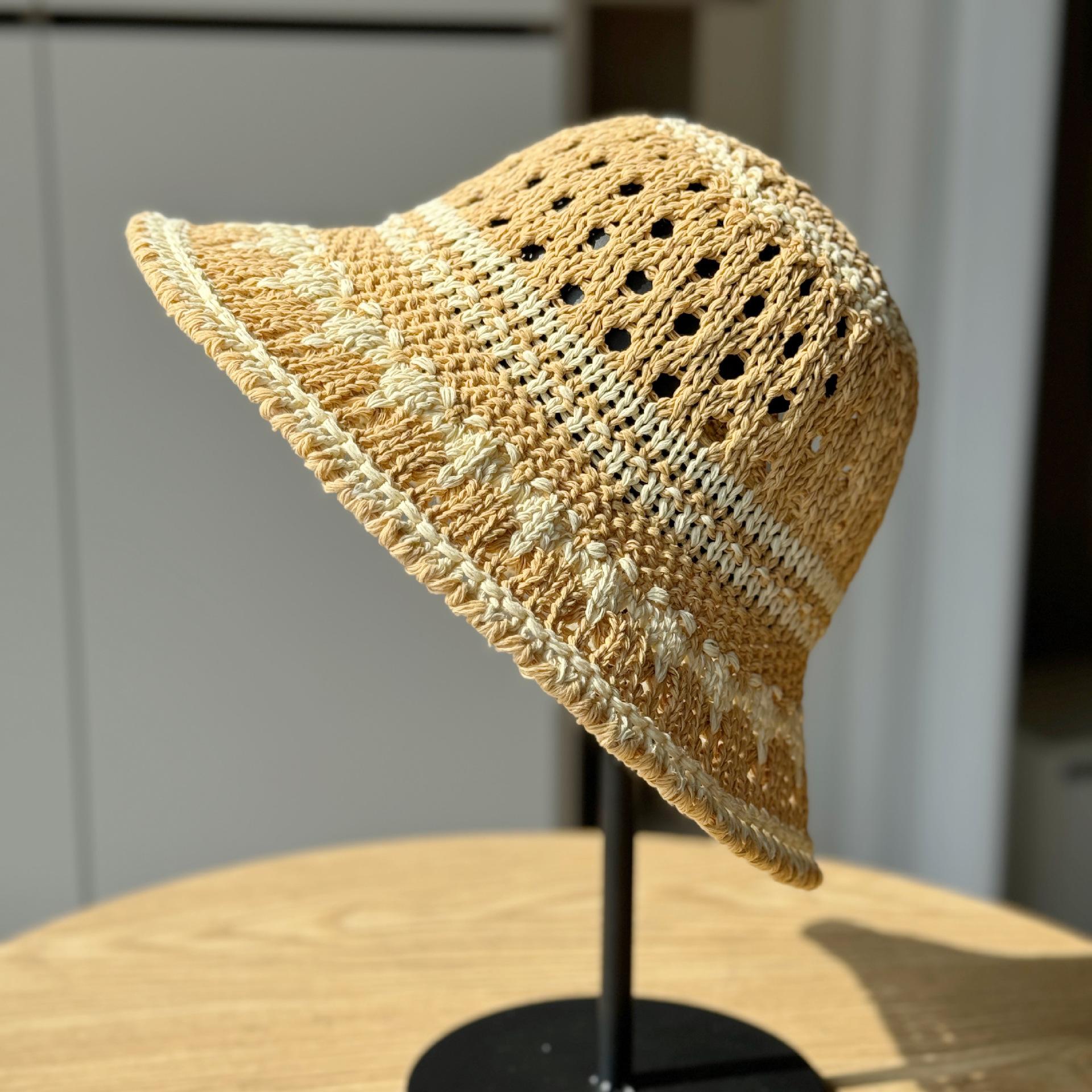 

Летняя новая соломенная шляпа для женщин, солнцезащитная шляпа, пляжная соломенная шляпа-ведро ONE SIZE хаки