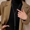 Korean Style Pearl Tassel Necklace: Versatile, Fashionable Long Pendant for Women's Summer Sweaters.