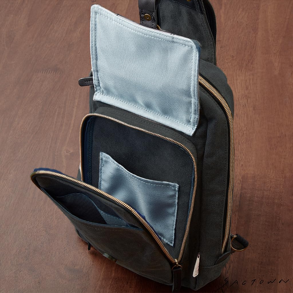 Canvas Workshop Umhängetasche Tasche für Herren und 3X94 Khaki [Körper Damen, Ein-Schulter-Tasche, B5, Canvas]