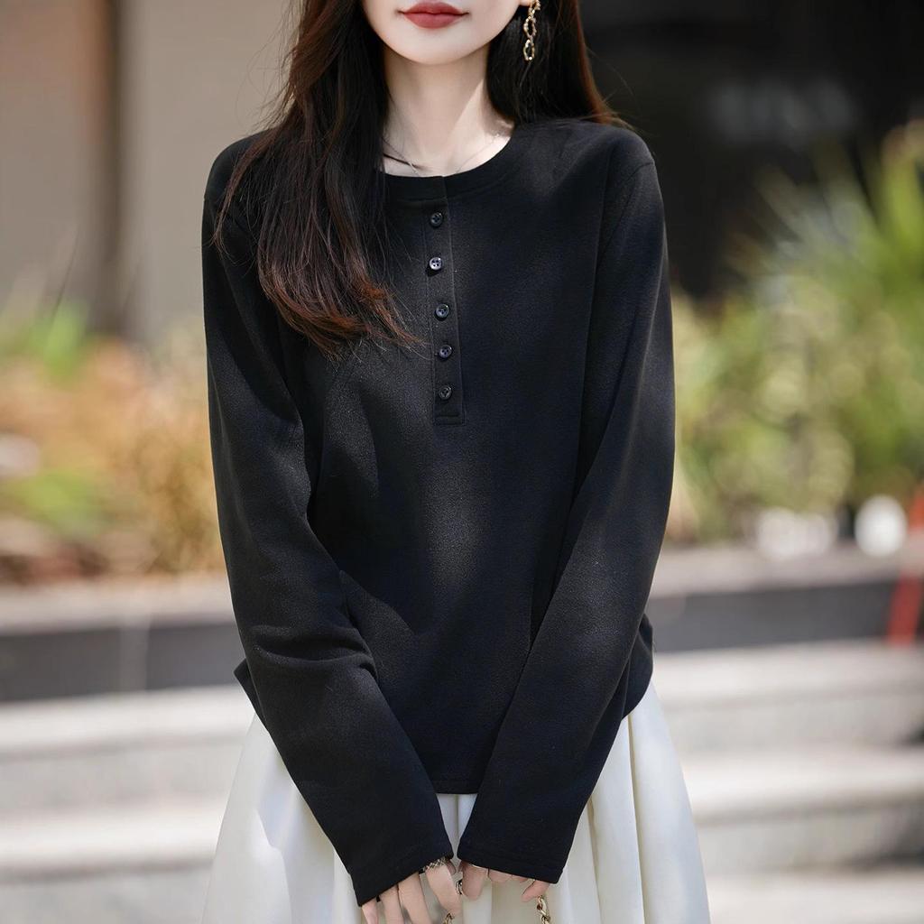 Haut Tricot Manches Longues Plissé Haut de Gamme pour Femme - Col Rond, Tendance & Confortable pour l'Automne/Hiver