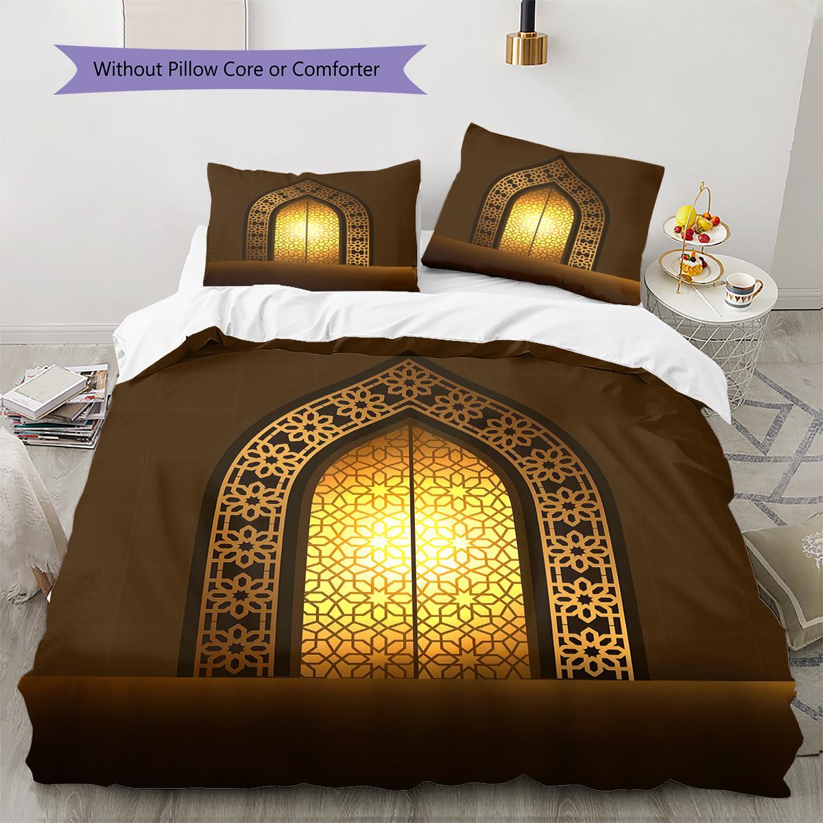 

Мусульманский Узор Постельное Белье, Комплект С Одеялом, Пододеяльник, Наволочка, Домашний Подарок На День Рождения (1 пододеяльник + 2 наволочки, без наполнителя) 135x200cm