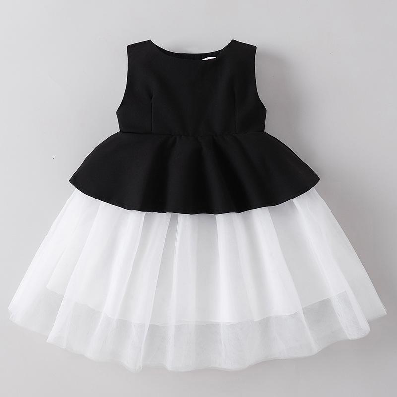 Sofort verfügbar Hochwertiges Schwarzes Netzkleid für Mädchen - Stilvolles 2026 Design